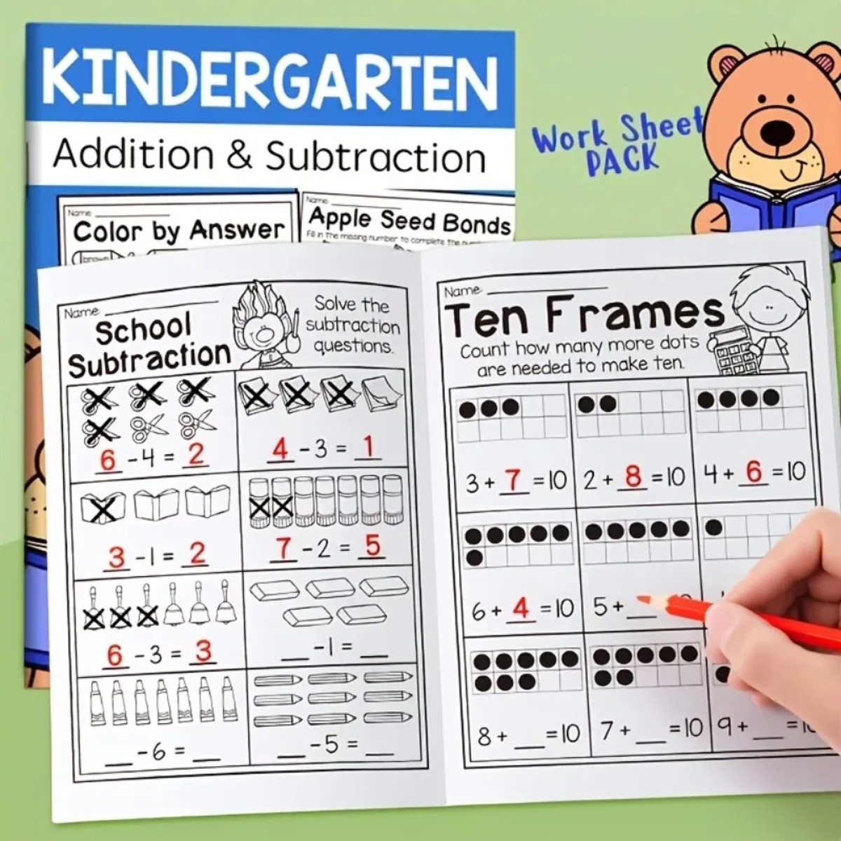 Kids Education Worksheet - Mathe-Übungsbuch Additions- und Subtraktions-Arbeitsblätter Puzzlespiele für