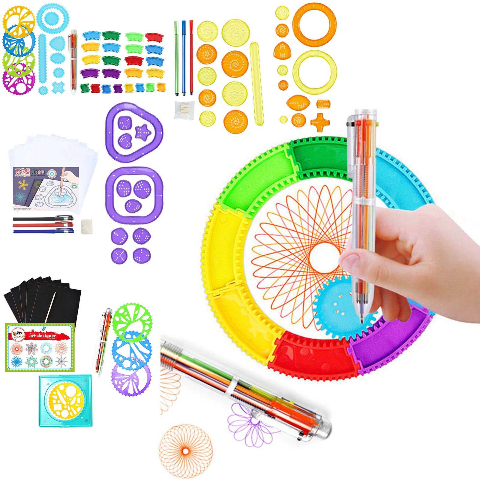 Kids Education Drawing - Buntes Spirograph-Set für Kinder, Magisches Zeichenset,