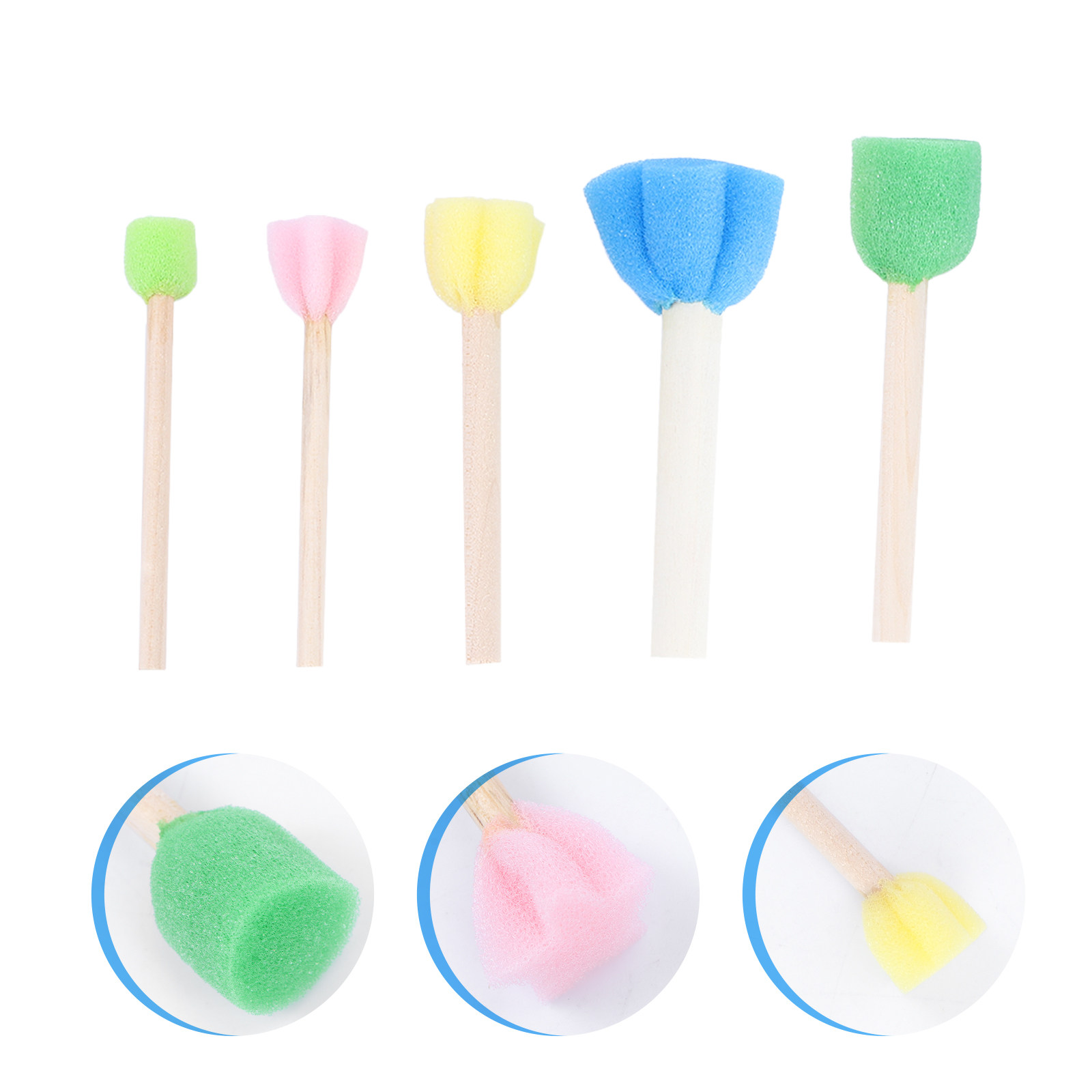 Kids Education Tools - 15-teiliges Kinder-Schwamm-Pinsel-Set, Mini-Blumen-Malstempel-Set, Stifte mit Griff,
