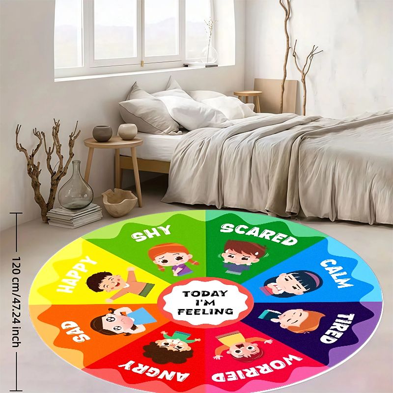 Kids Education Rug - Emotionsrad Kinder-Teppich aus Flanell, Lernhilfe für