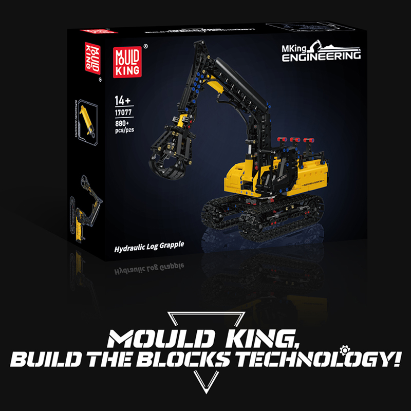 Kids Education And You - Technische MOC Bulldozer-Bagger-Bausätze mit Hydraulik-Holzgreifer –