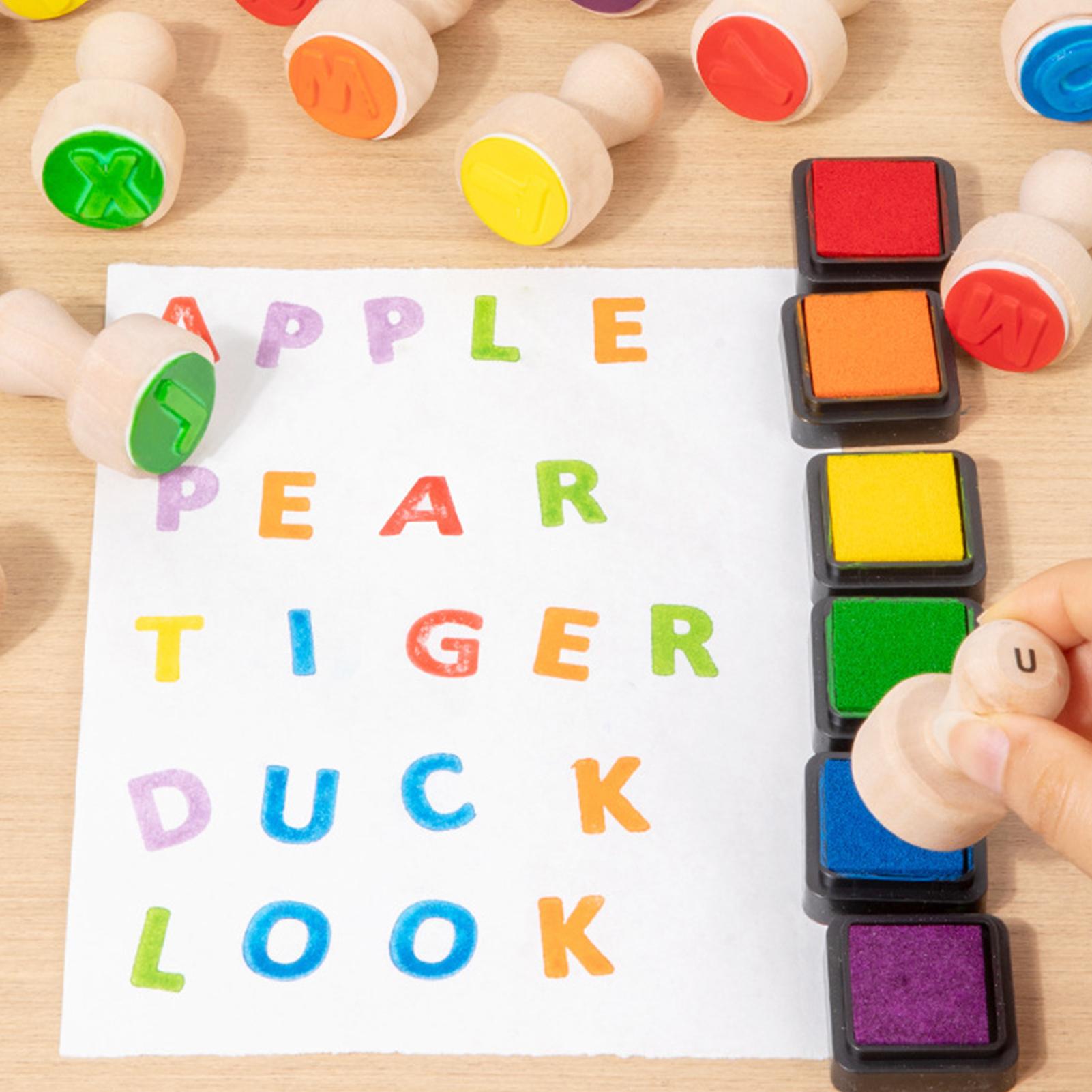 Sight Word Game - Alphabet-Lernspielzeug für Sichtwörter und Feinmotorik, Buchstabenstempel,