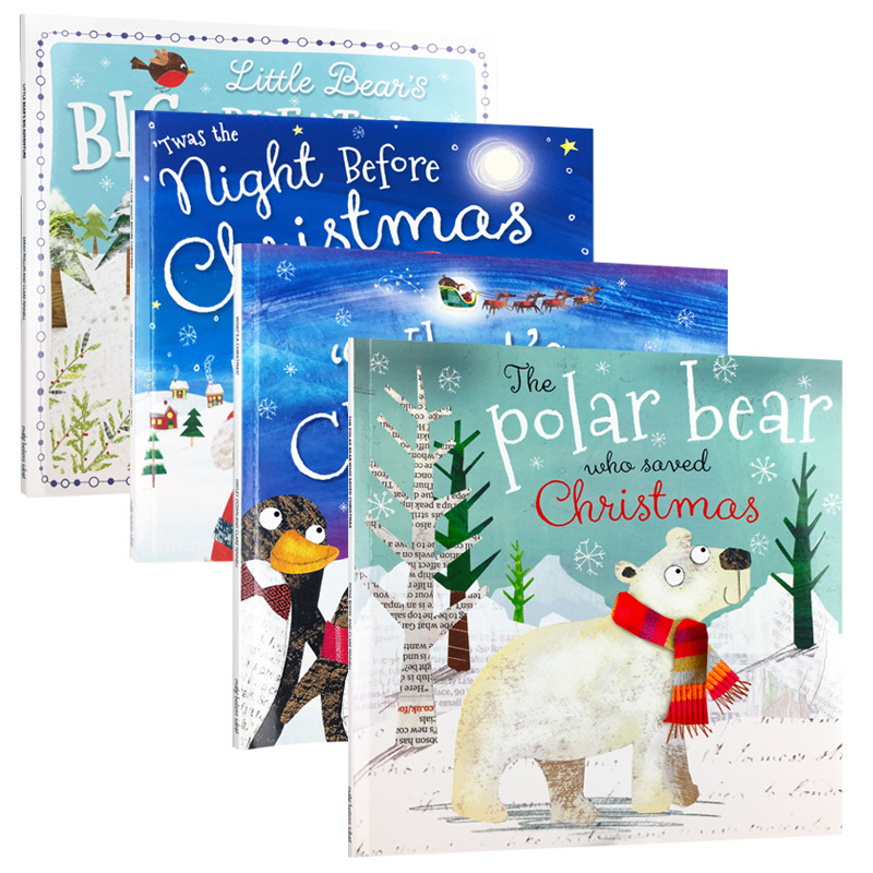 Kids Early Education Books - 4 bücher Mein Weihnachten Englisch buch