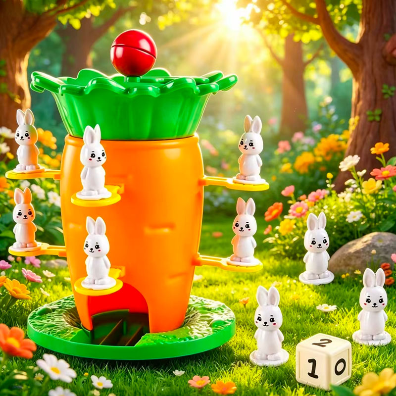 Sight Word Game - NEUER Kinder-Karotten-Balancierbaum Konzentrationstraining Kinderspielzeug Faltbarer Turm-Spielset