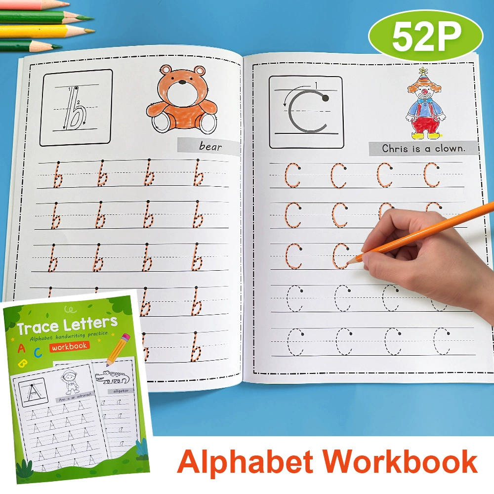 Kids Education Worksheet - Alphabet Frühpädagogik Übungsheft - Schreibübungen Handschrift-Übungsblätter