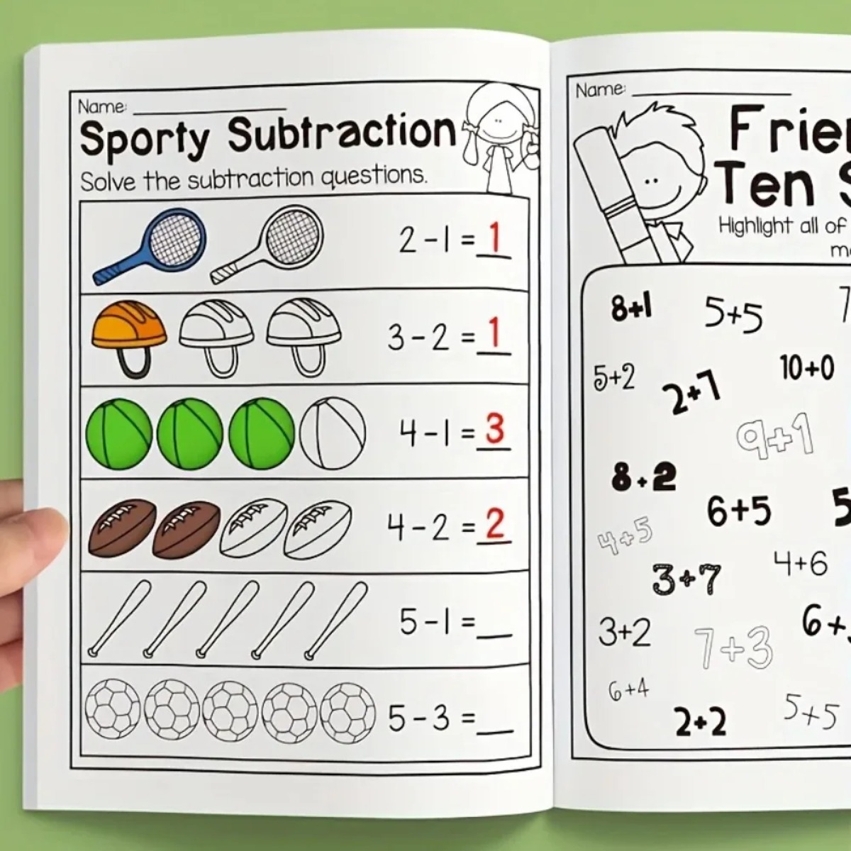 Mathe-Übungsbuch Additions- un – Kids Education Worksheet Bewertung und Preis