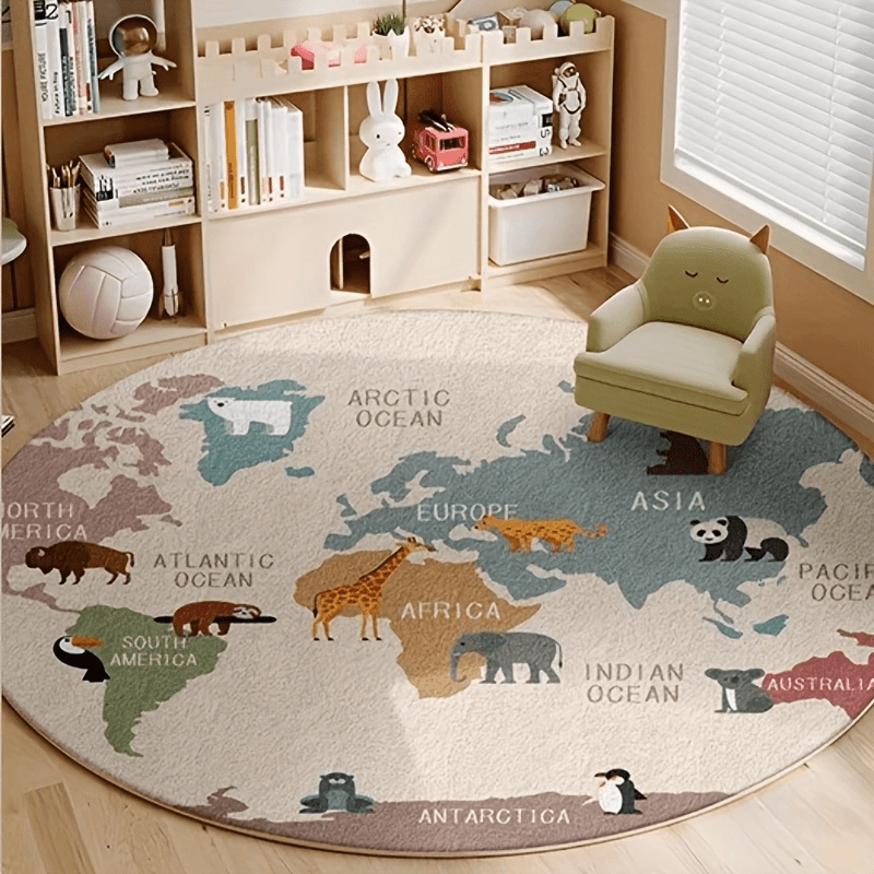 Kinder-Weltkarten-Teppich, Plü – Kids Education Rug Bewertung und Preis