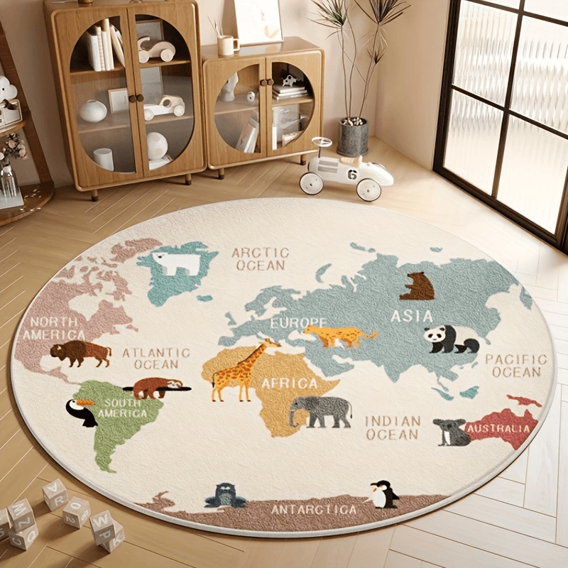 Kinder-Weltkarten-Teppich, Plü – Kids Education Rug Bewertung und Preis