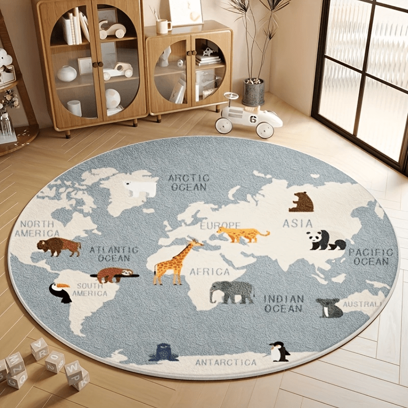 Kinder-Weltkarten-Teppich, Plü – Kids Education Rug Bewertung und Preis