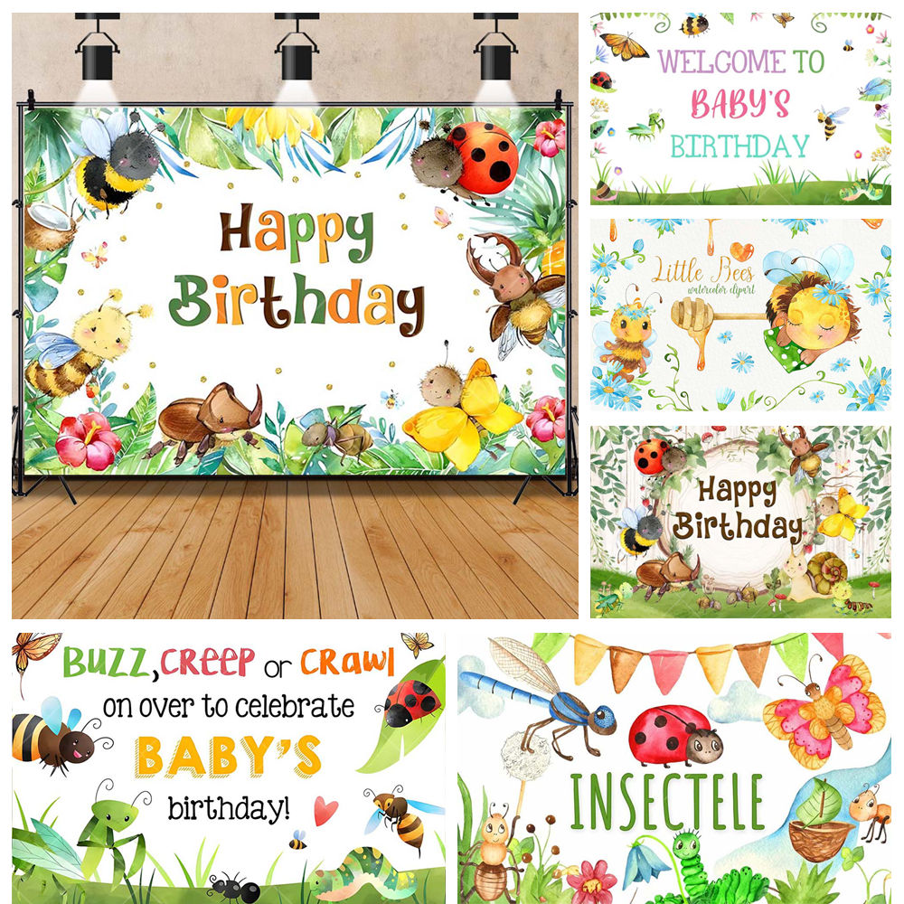 Cartoon Insekt Party Frühe Bil – Background For Kids Education Bewertung und Preis