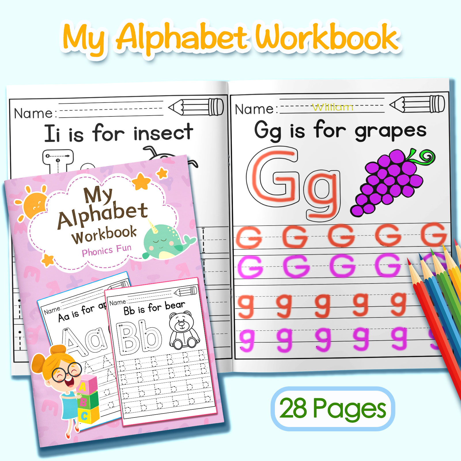 Malbuch für Kinder mit Alphabe – Kids Early Education Books Bewertung und Preis